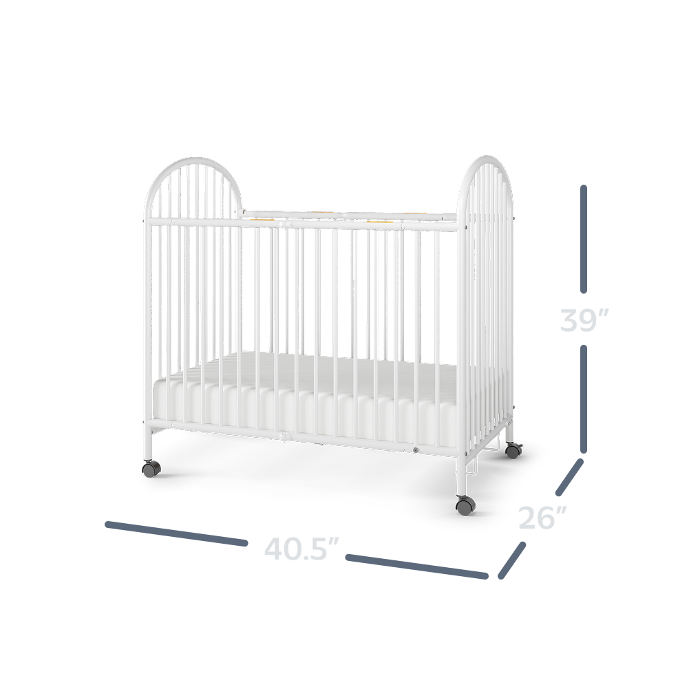 Nightsong™ Folding Metal Crib dimensions diagram
