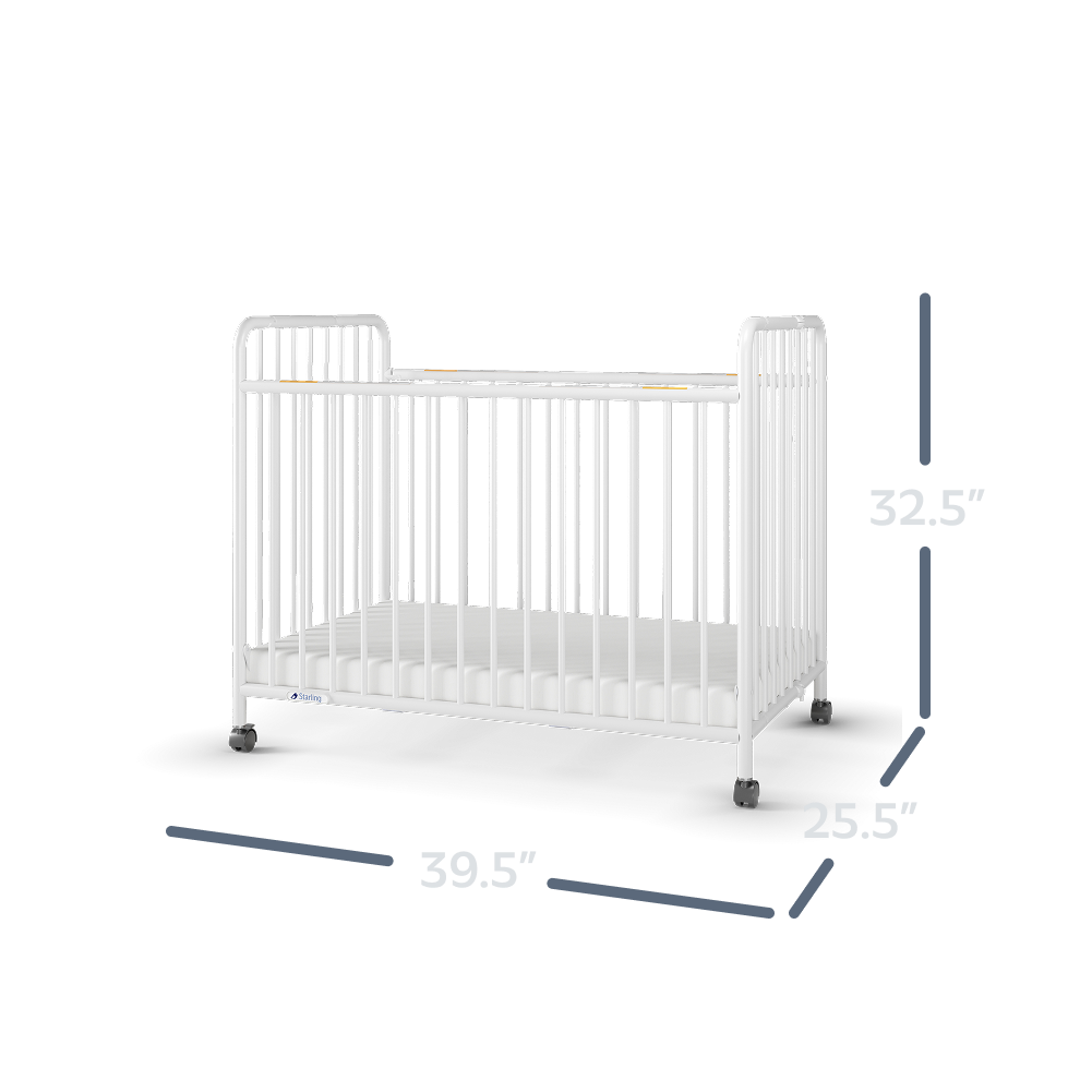 Vesper™ Folding Metal Crib dimensions diagram
