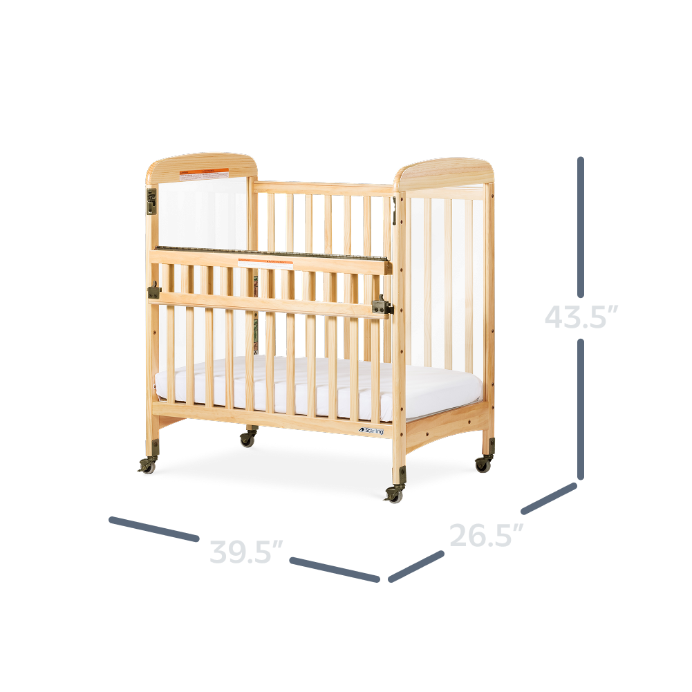 Avery SafeAccess Compact Wood Crib dimensions diagram