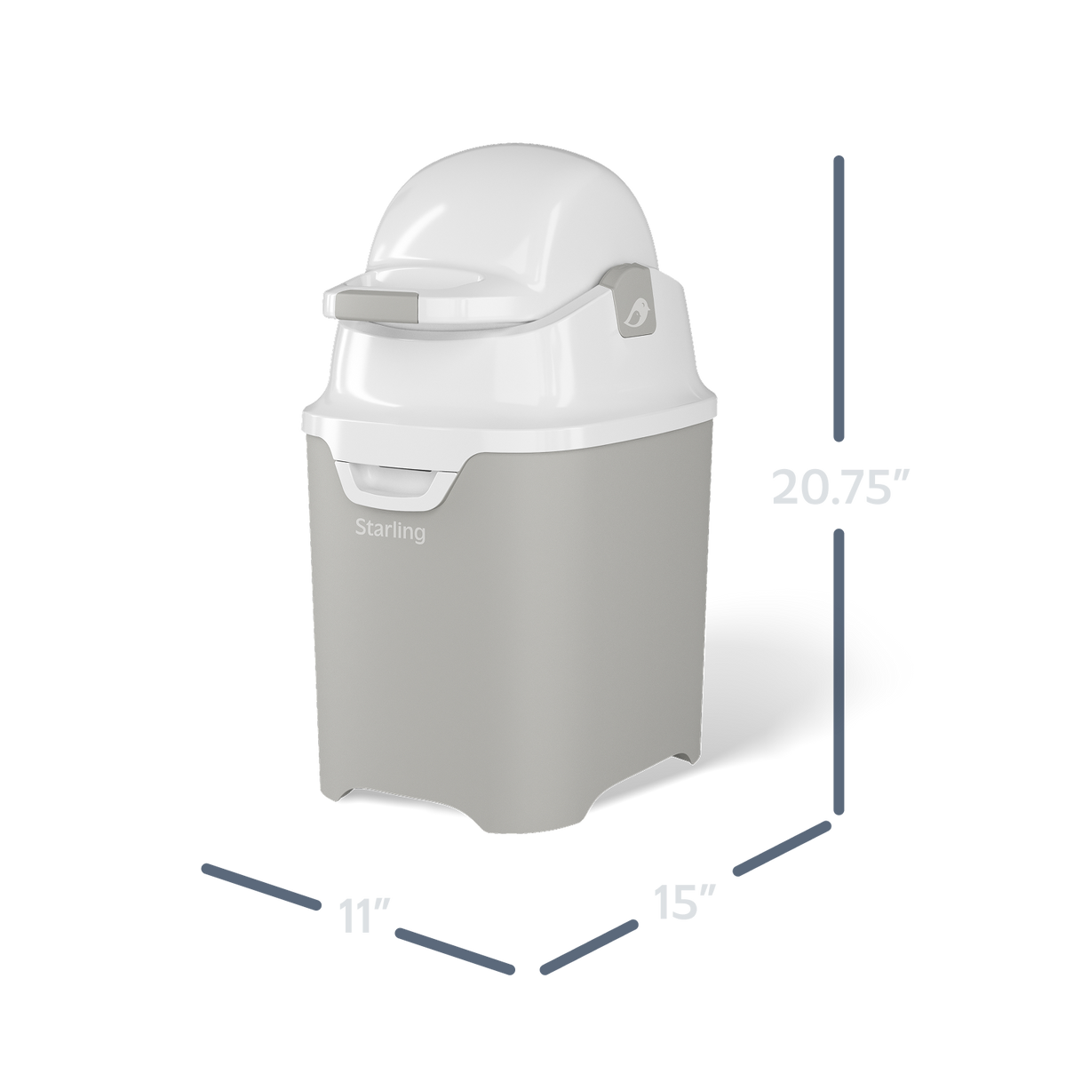 Mini Manual Diaper Pail dimensions diagram